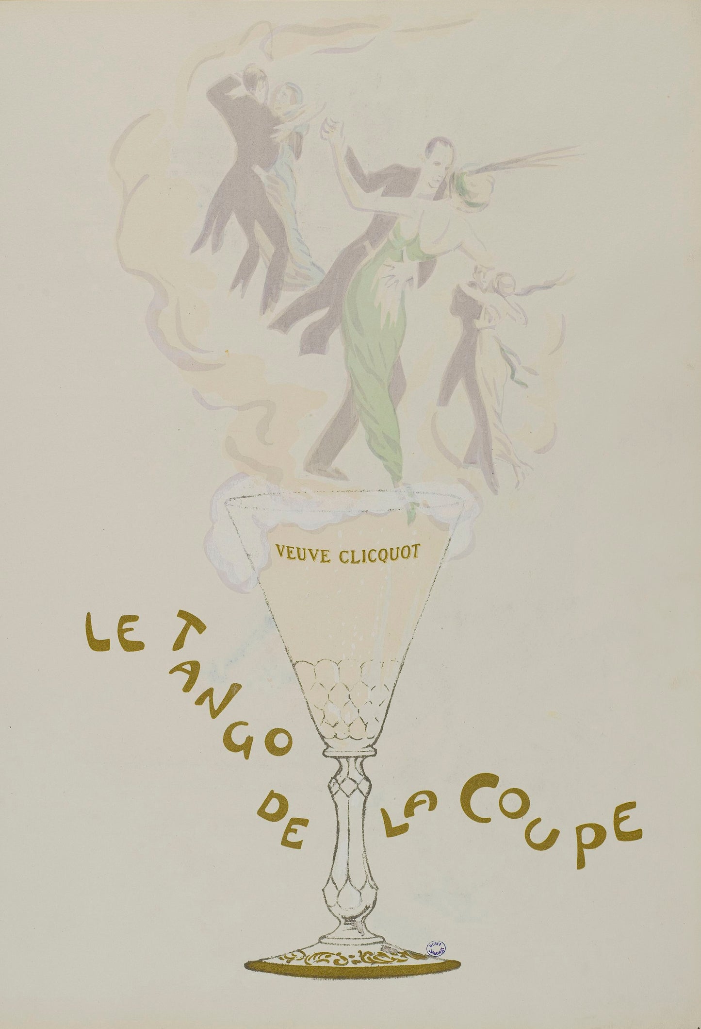 Vintage Veuve Clicquot Champagne poster “Le Tango de la coupe” (1900s) | Georges Goursat Posters, Prints, & Visual Artwork The Trumpet Shop   