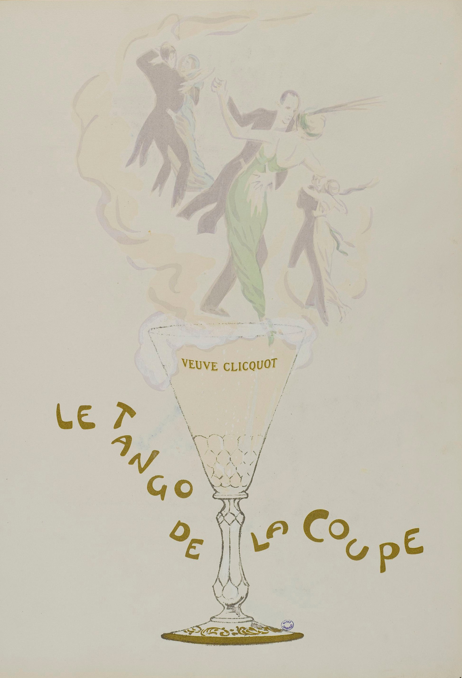 Vintage Veuve Clicquot Champagne poster “Le Tango de la coupe” (1900s) | Georges Goursat Posters, Prints, & Visual Artwork The Trumpet Shop   