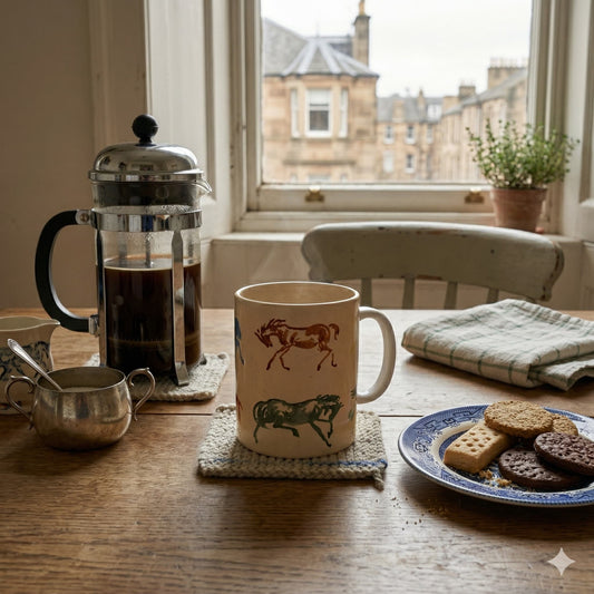 "Horses" patterned mug (313ml / 11oz) | Artwork by Arnold Peter Weisz-Kubínčan (c. 1920s)