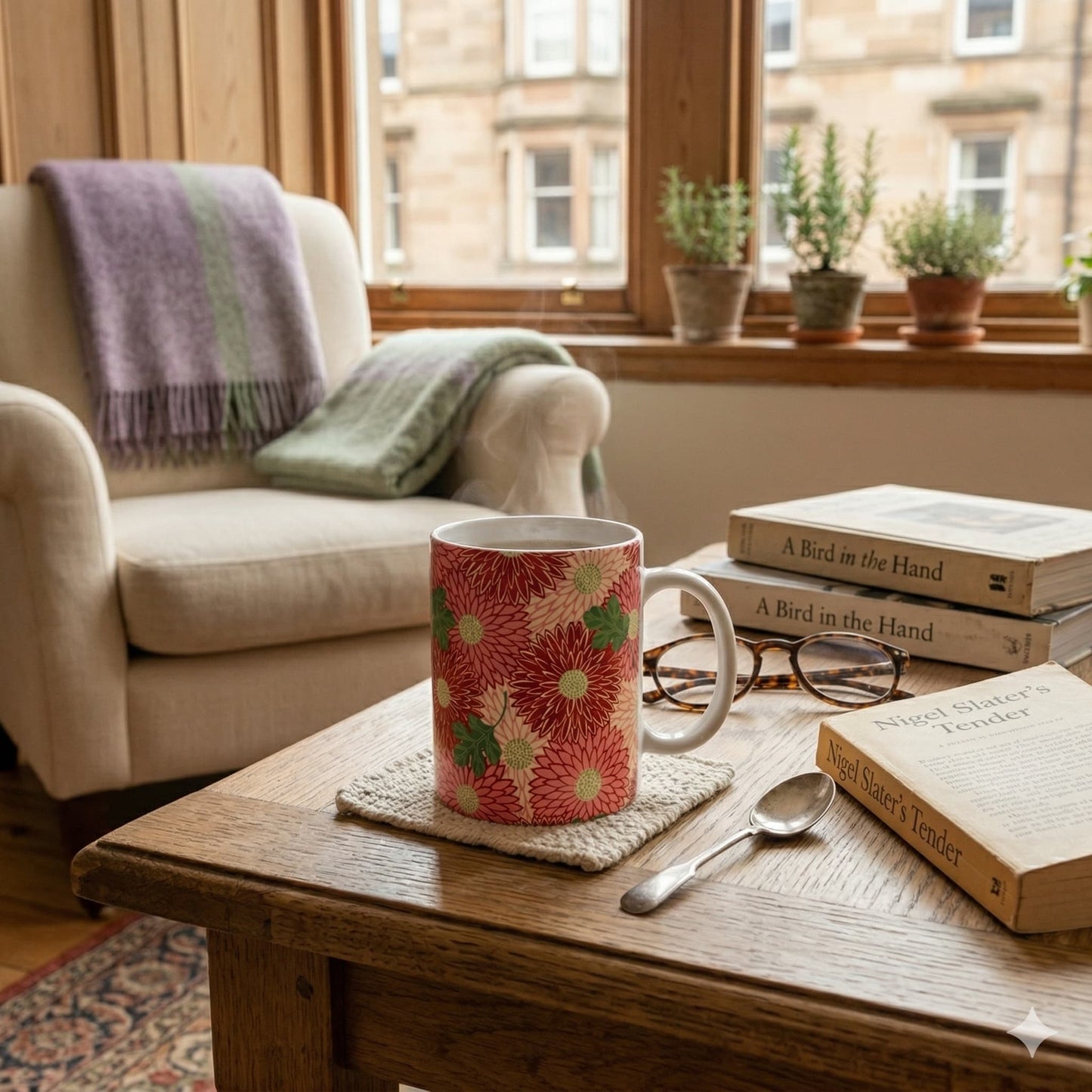 "Chrysanthemum" decorative paper pattern mug (313ml / 11oz) | Unknown Dutch Artist (19th Century)