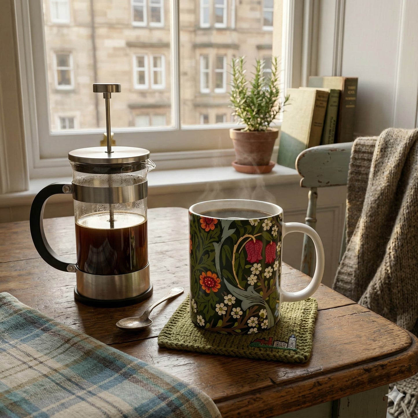 "Blackthorn" patterned mug (313ml / 11oz) | Design by William Morris & Co (1892)