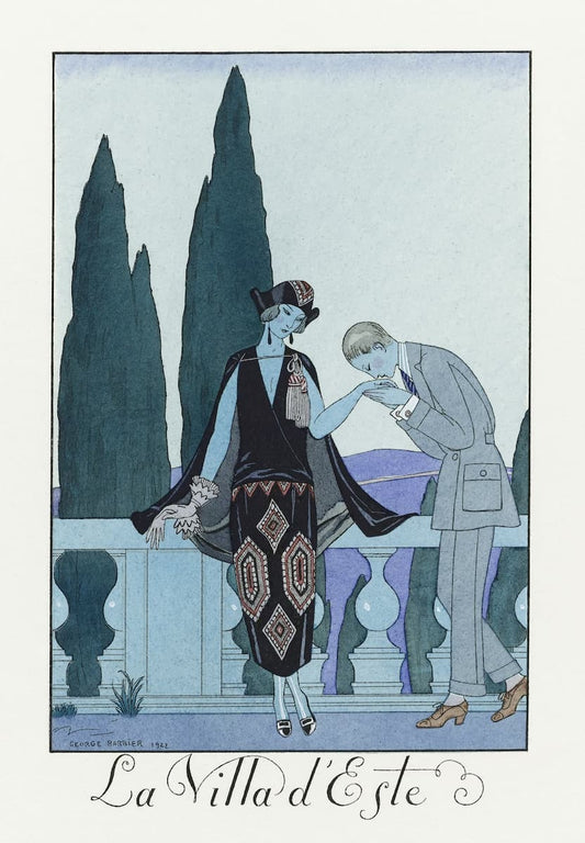 Art deco fashion print | George Barbier "La Villa d’Este" (1922) | Elegant Jazz Age Wall Decor