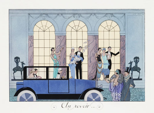 French art deco print "Au Revoir" (1924) George Barbier | Vintage Fashion Illustration | Elegant 1920s Gatsby-Style Wall Decor