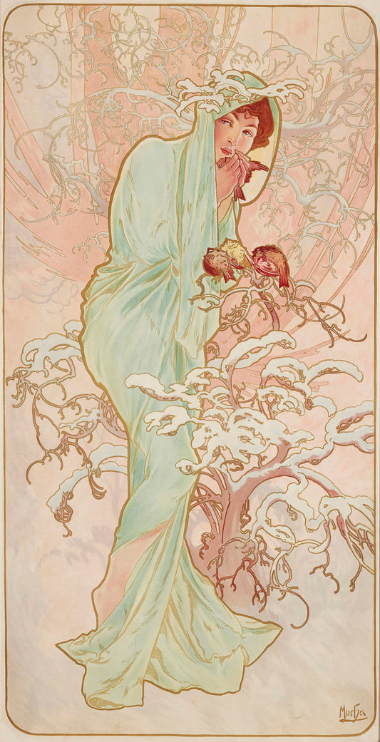 Winter | Mucha "Seasons" prints (1890s) | Alphonse Mucha Posters, Prints, & Visual Artwork The Trumpet Shop   