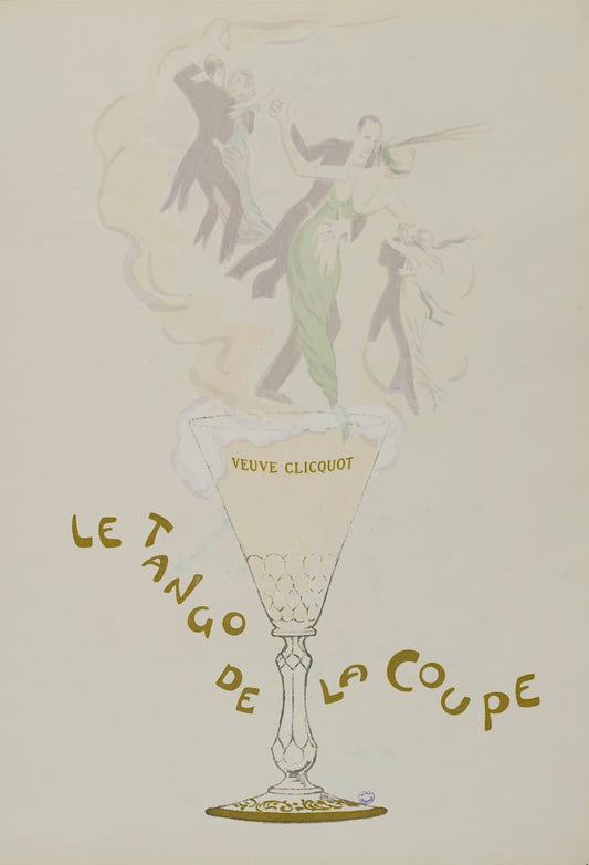 Póster vintage de Veuve Clicquot “Le Tango de la coupe” (década de 1900) | Georges Goursat