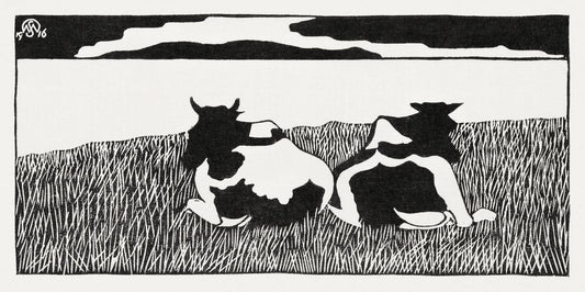 Black and White Cows (1900s) | Vintage cow prints |  Samuel Jessurun de Mesquita Posters, Prints, & Visual Artwork The Trumpet Shop   