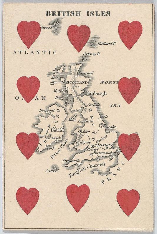 British Isles playing card print (1840s) Posters, Prints, & Visual Artwork The Trumpet Shop   