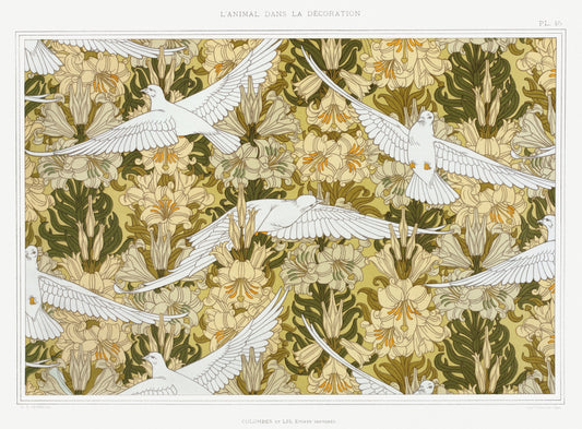 Doves pattern (1890s) | Maurice Pillard Verneuil prints Posters, Prints, & Visual Artwork The Trumpet Shop   
