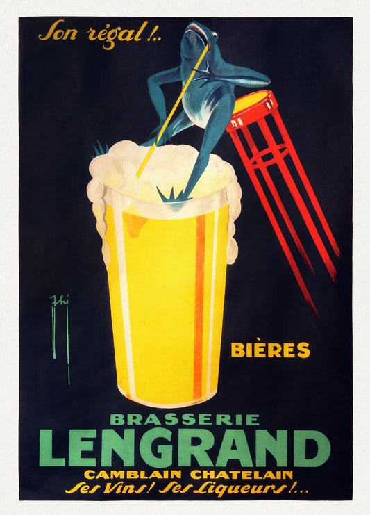 French beer vintage poster print (1920s) Posters, Prints, & Visual Artwork The Trumpet Shop   