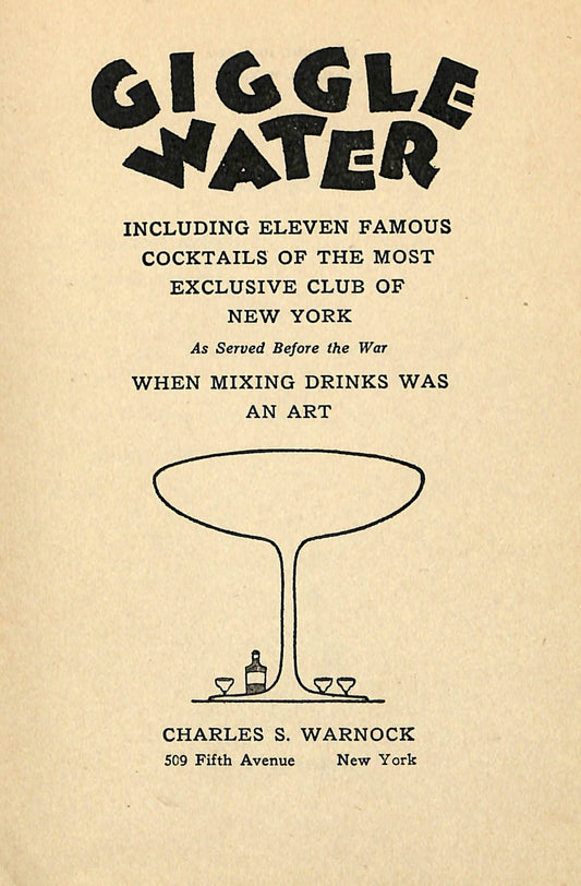 Giggle Water print (Title Page) (1920s) | Vintage cocktail posters Posters, Prints, & Visual Artwork The Trumpet Shop   