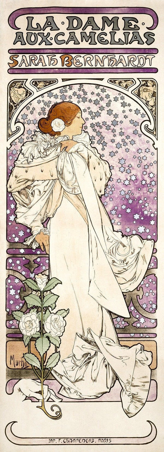 La dame aux camelias (1890s) | Alphonse Mucha prints Posters, Prints, & Visual Artwork The Trumpet Shop   