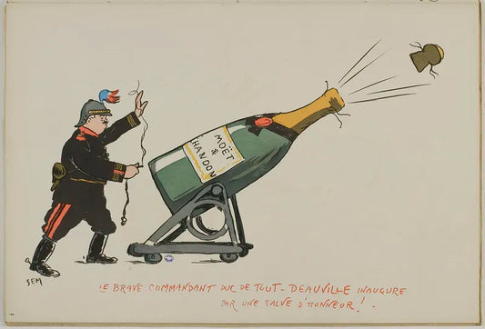 Moet Champagne vintage Poster “Le brave Commandant” (1900s) | Georges Goursat Posters, Prints, & Visual Artwork The Trumpet Shop   