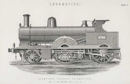 Locomotive (1891) | Steam train wall art prints | Francis William Webb Posters, Prints, & Visual Artwork The Trumpet Shop   