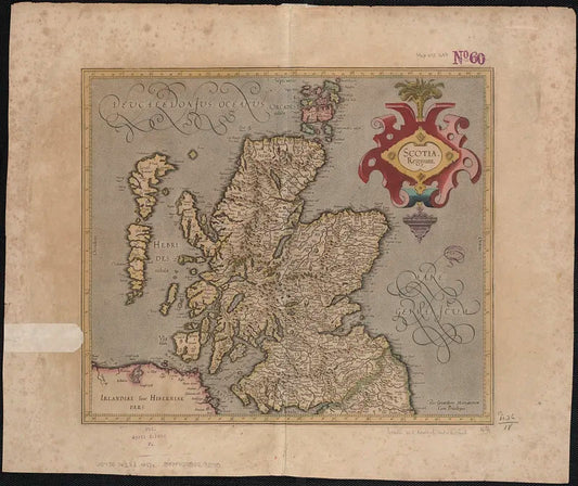 Vintage map of Scotland wall art print  (1550s) Posters, Prints, & Visual Artwork The Trumpet Shop   