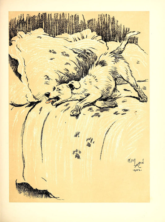 Muddy paws dog (1900s) | Cecil Aldin dog prints Posters, Prints, & Visual Artwork The Trumpet Shop   