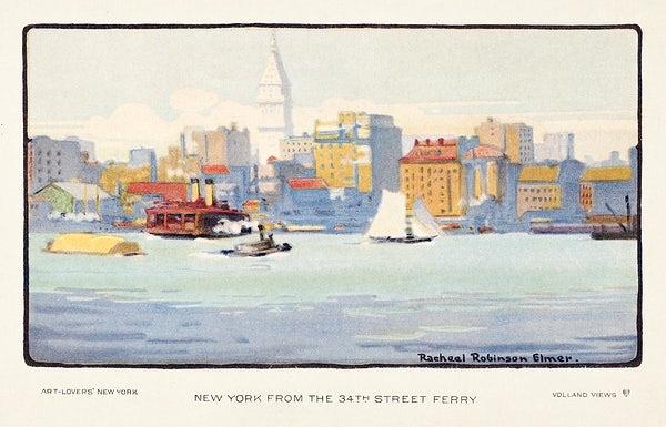 New York Ferry postcard (1914) | Rachael Robinson Elmer prints Posters, Prints, & Visual Artwork The Trumpet Shop   