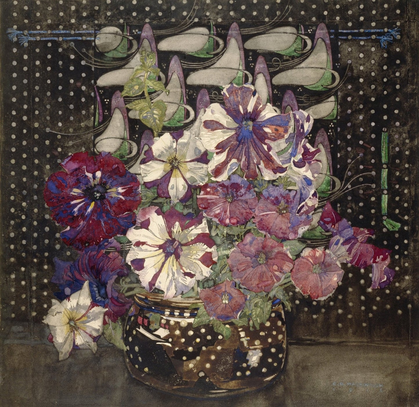 Petunias (1900s) | Rennie Mackintosh flower prints Posters, Prints, & Visual Artwork The Trumpet Shop   