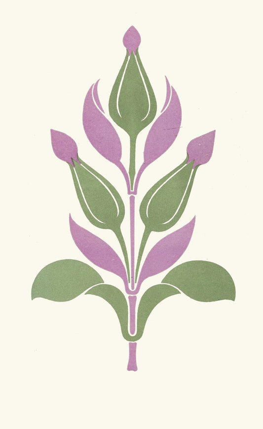 Plum-Violet and Sage-Green pattern (1912) | Purple and green wall art prints | James Ward Posters, Prints, & Visual Artwork The Trumpet Shop   