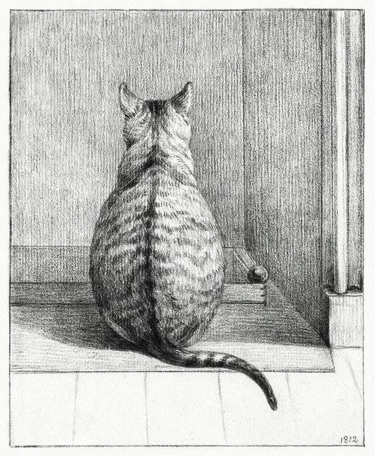 Sitting cat, from behind (1800s) | Vintage cat wall art prints | Jean Bernard Posters, Prints, & Visual Artwork The Trumpet Shop   