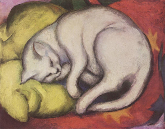 Sleeping cat painting (1900s) | Franz Marc cat print Posters, Prints, & Visual Artwork The Trumpet Shop   