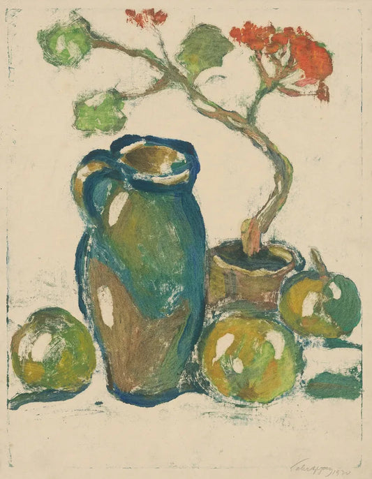 Still life jug with fruit (1930s) | Zolo Palugyay prints  The Trumpet Shop   