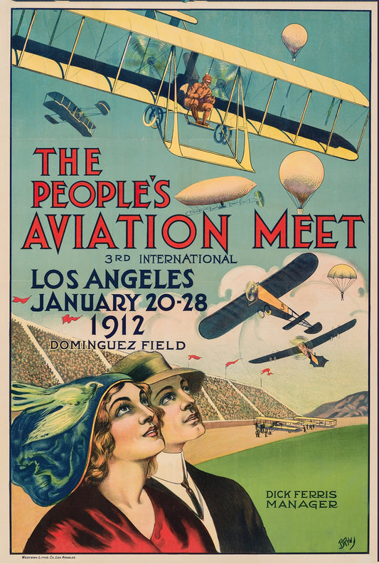 Los Angeles Vintage Aviation Poster (1900s) Posters, Prints, & Visual Artwork The Trumpet Shop   