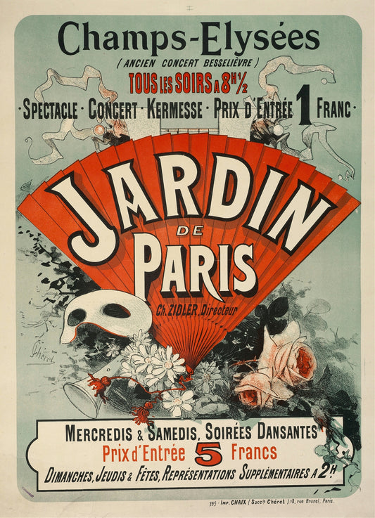 Jardin de Paris (1890s) | Jules Cheret posters Posters, Prints, & Visual Artwork The Trumpet Shop   