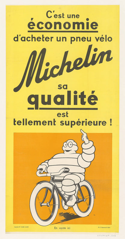 Michelin man bicycle tyres poster (1930s)