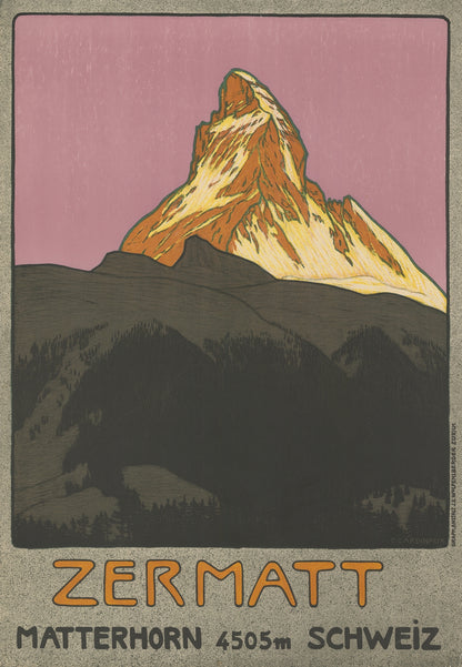 Zermatt Ski poster | 1900s | Emil Cardinaux