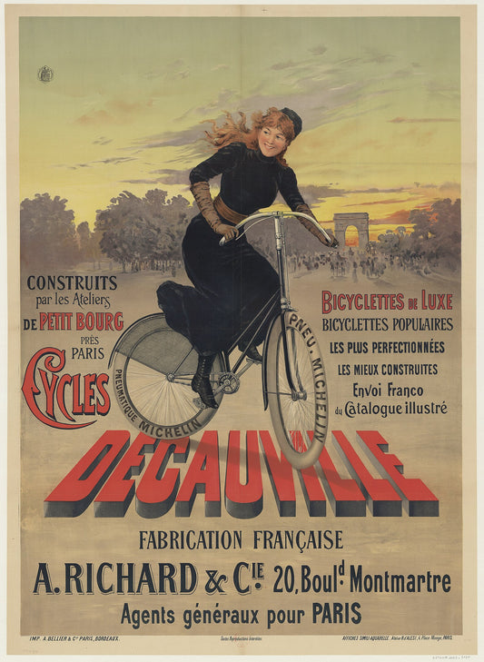 Decauville vintage cycling poster, Paris (1900s) Posters, Prints, & Visual Artwork The Trumpet Shop   