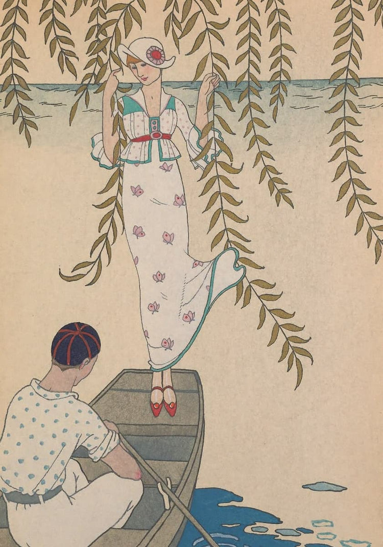 1920s art print - George Barbier "An Afternoon on the Water" | Art Deco Fashion Giclée Reproduction