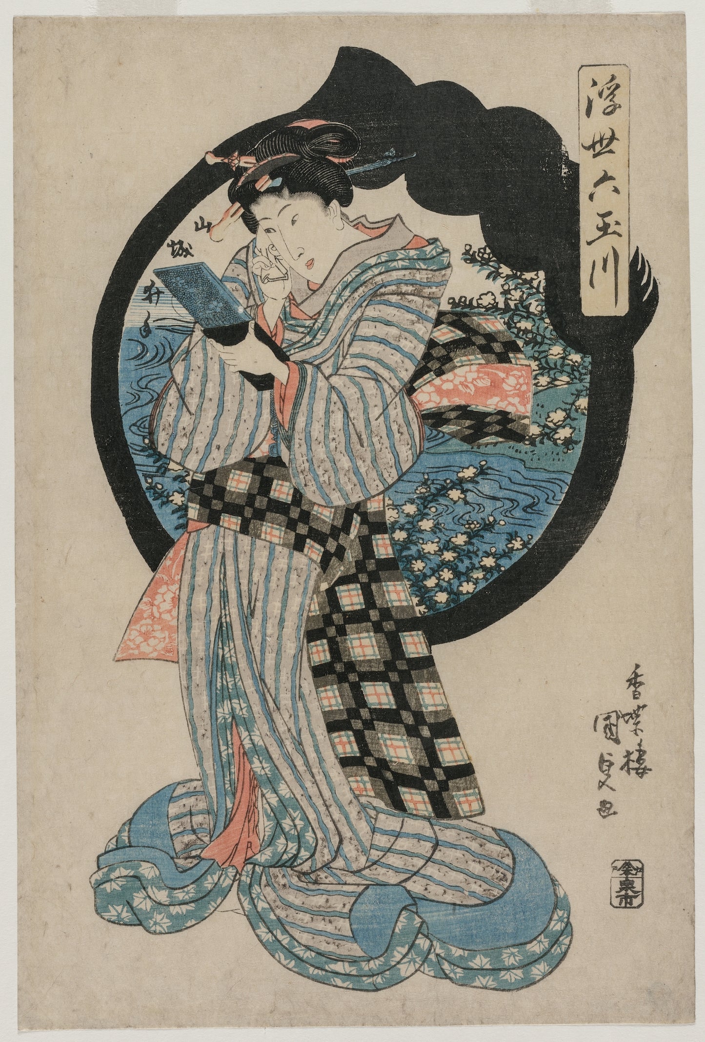 Woman with hand mirror (1830s) Toyokuni III