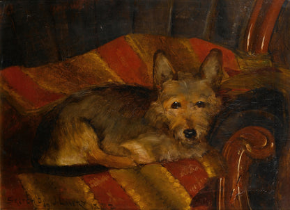 Dog on a chair (1800s) | John Lavery artwork