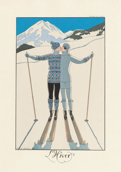 "Hiver" 1920s ski poster (1920s)