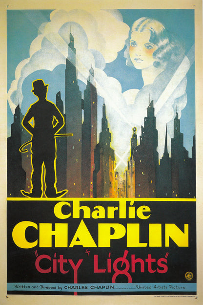 Charlie Chaplin movie poster “City Lights” (1930s)