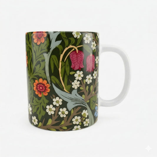 "Blackthorn" patterned mug (313ml / 11oz) | Design by William Morris & Co (1892)