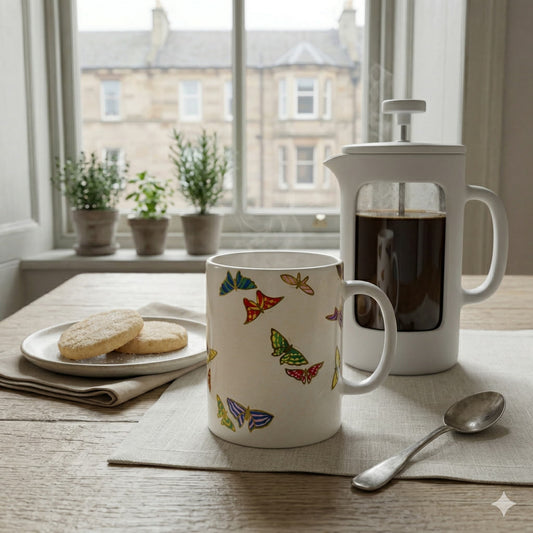 "Cho Senshu" (One thousand butterflies) Japanese mug (313ml / 11oz) | Kamisaka Sekka (1904)