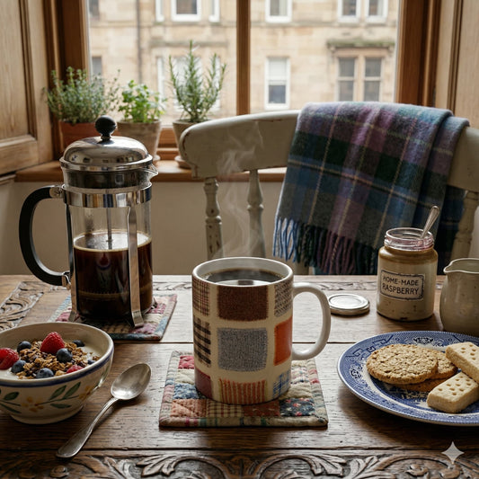 Textile patches mug (313ml / 11oz) | USA (c.1930s)