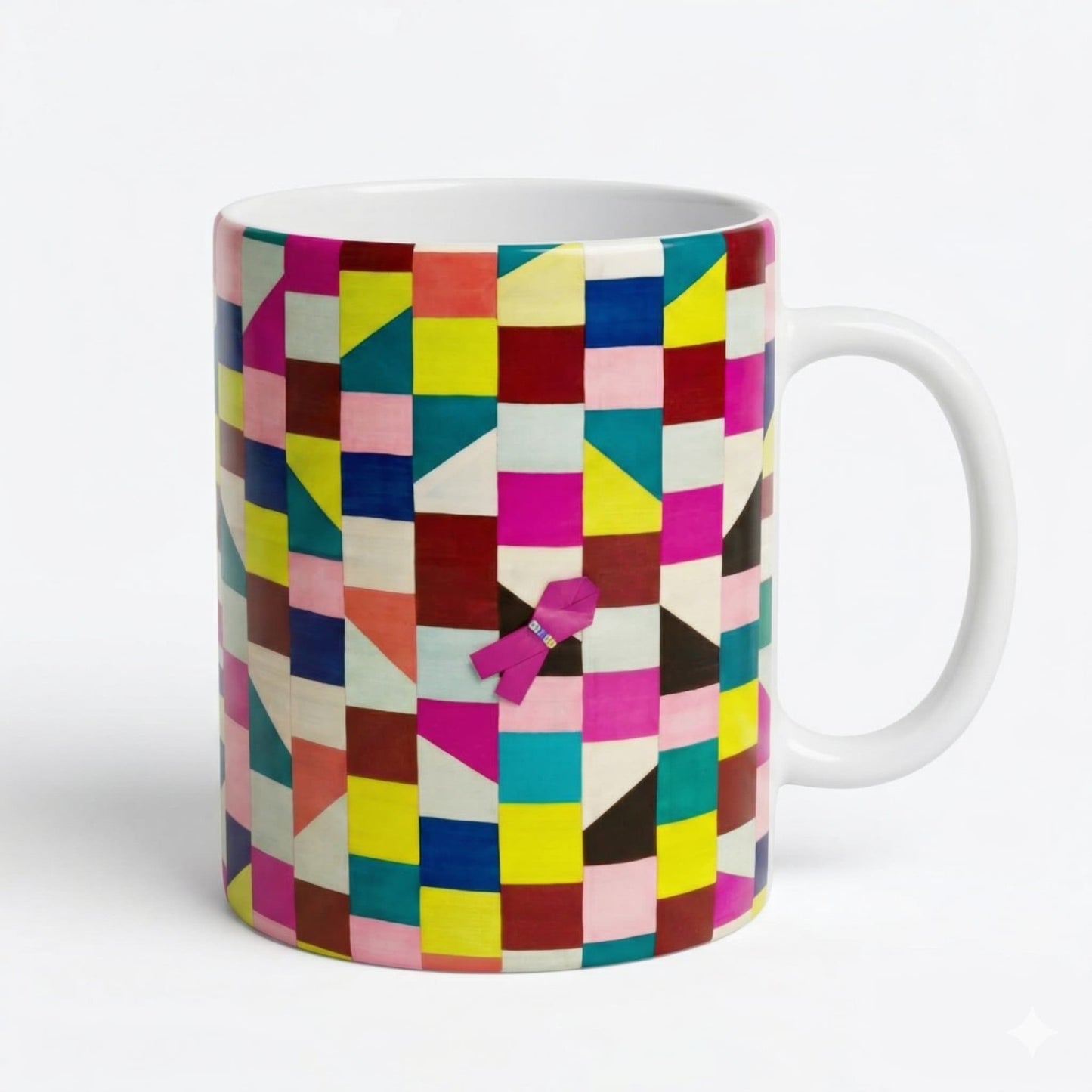 "Pojagi" Korean gift wrapping cloth patterned mug (313ml / 11oz) | (19th Century)