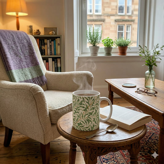 "Willow bough" patterned mug (313ml / 11oz) | Design by William Morris (1800s)