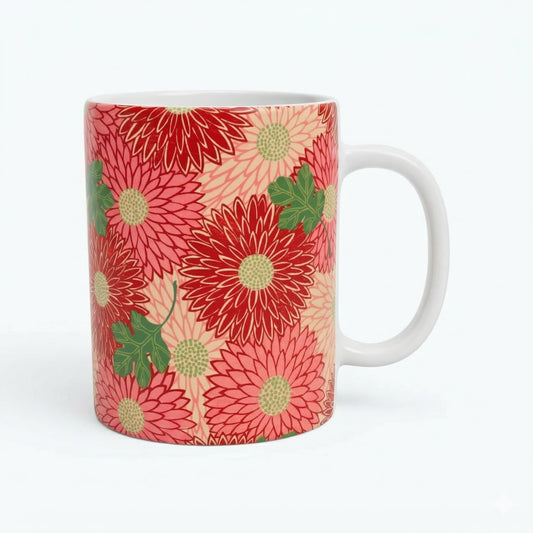 "Chrysanthemum" decorative paper pattern mug (313ml / 11oz) | Unknown Dutch Artist (19th Century)