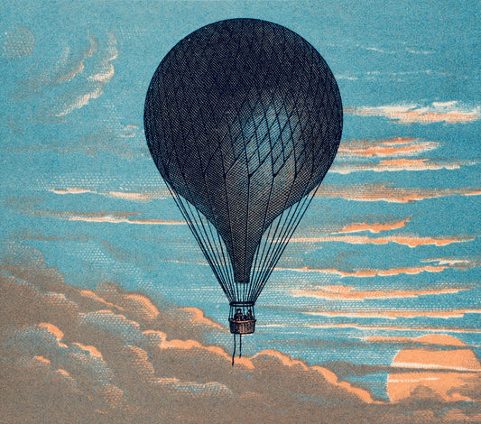 Hot air balloon in the sky with clouds