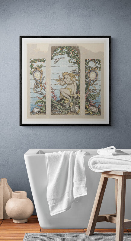 Étude pour la conception de vitraux Tiffany &amp; Co (années 1800) | Impressions de salle de bain vintage