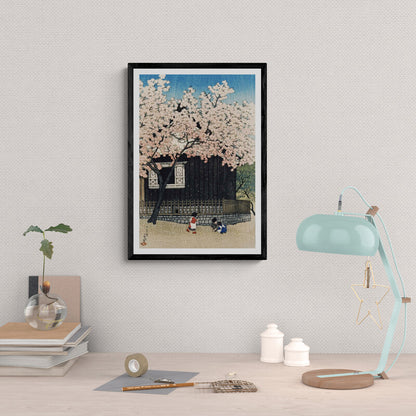 Atagoyama in Spring (1930s) | Cherry blossom prints | Kawase Hasui
