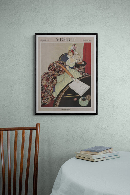 Vogue Magazine Cover (August, 1921) | Vintage Vogue prints | George Wolfe Plank