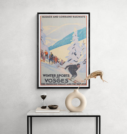 Winter Sports in The Vosges | Ski poster | 1930s | Roger Broders Posters, Prints, & Visual Artwork The Trumpet Shop Vintage Prints   