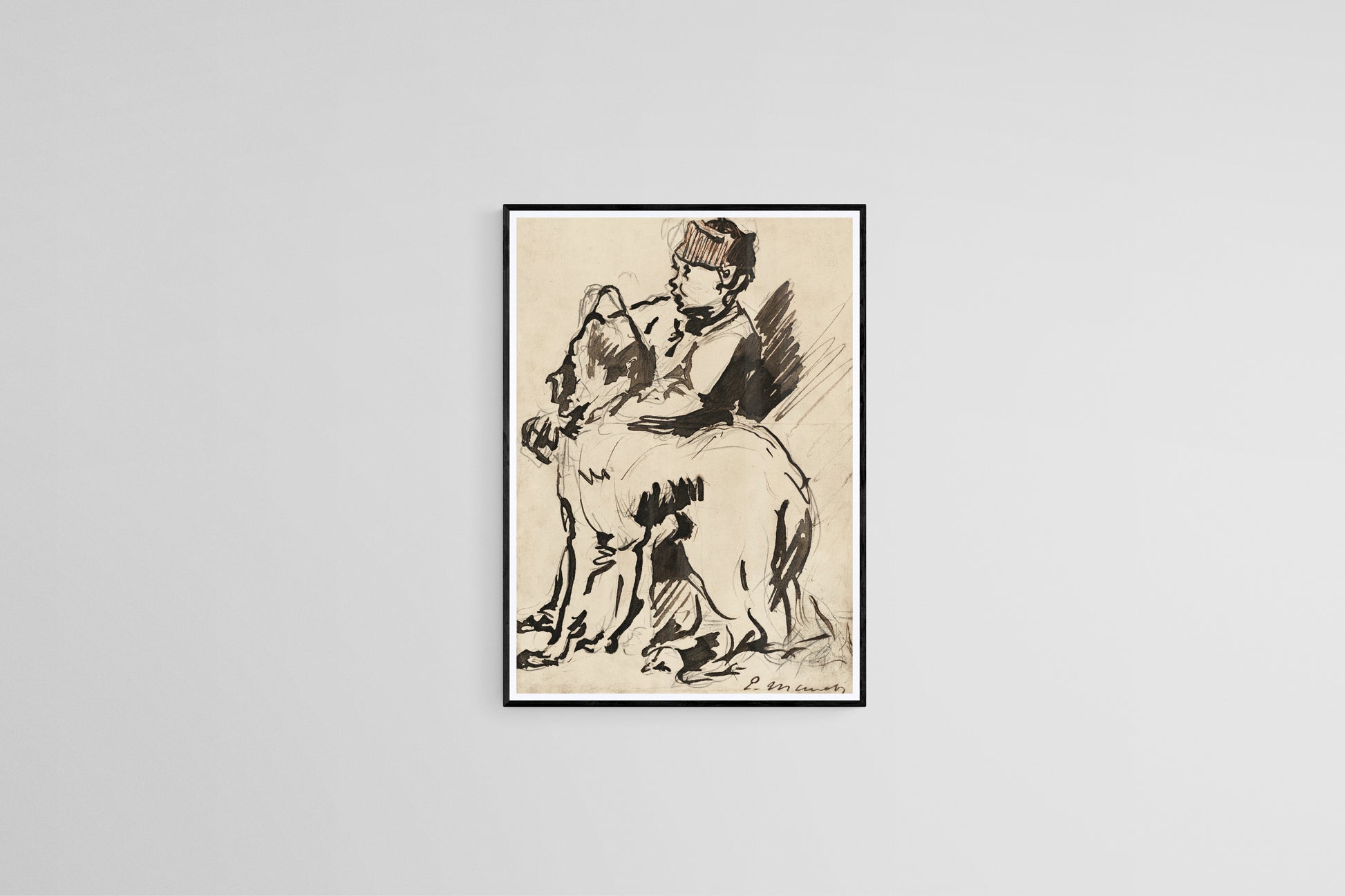 "A Boy Holding His Dog" (1920s) | Édouard Manet dog prints