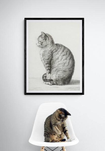 "Happy Cat" art print (1800s) | Jean Bernard