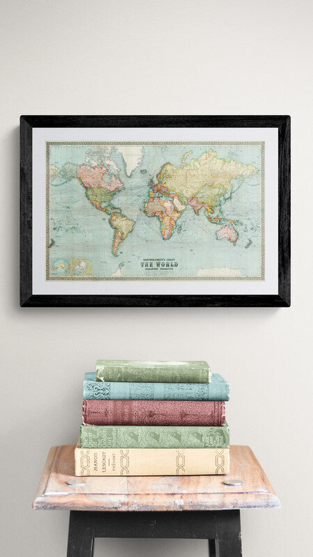 Bartholemew's Old World Map framed print (1914)