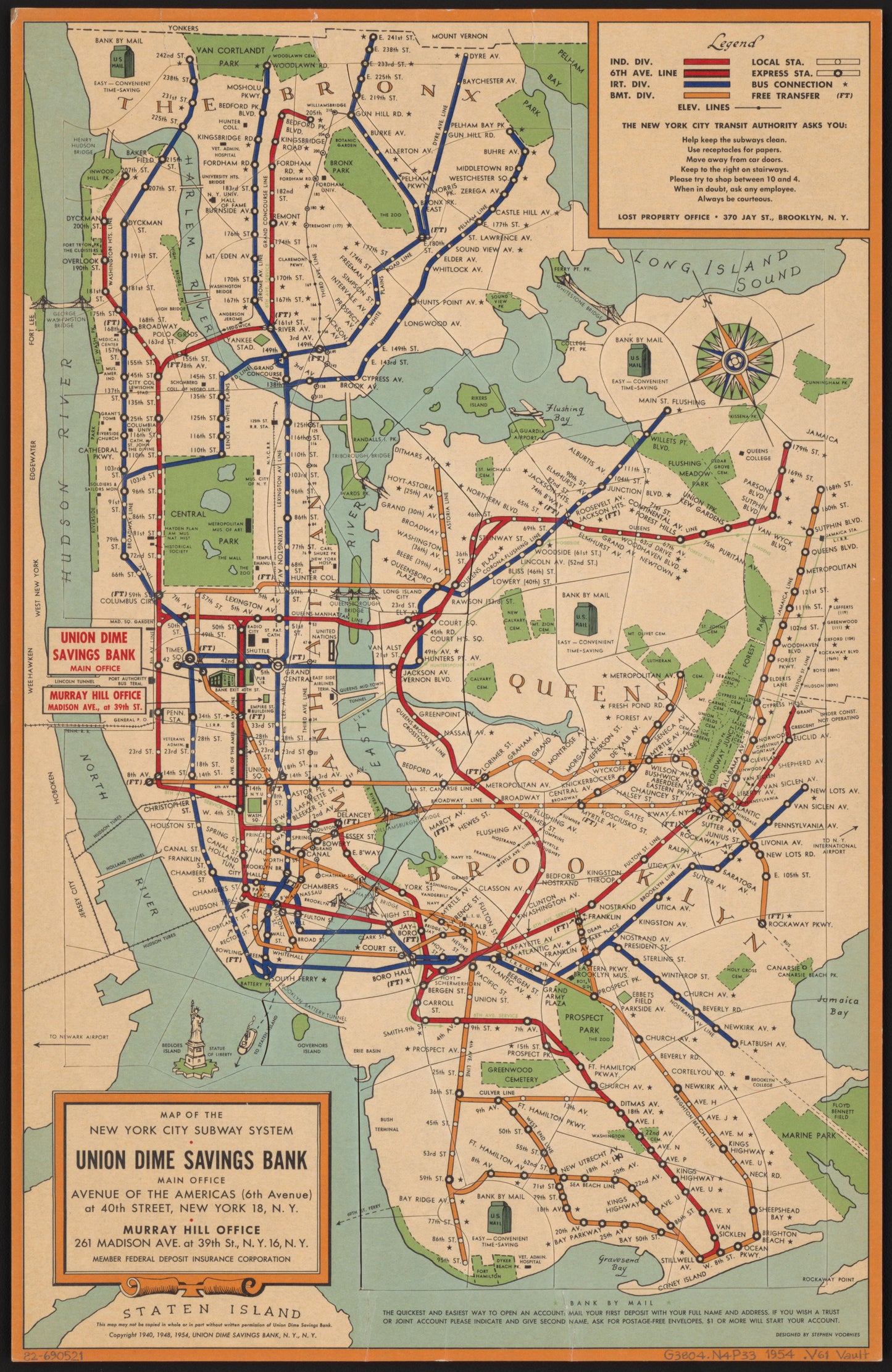 Old New York Subway Map wall art (1950s) Posters, Prints, & Visual Artwork The Trumpet Shop   